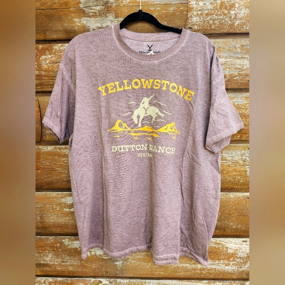 Yellowstone Western Taupe Brown & Golden Yellow Graphic Tee Shirt Top Unisex - Picture 5 of 9